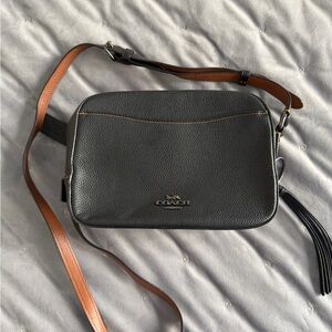 Coach x Keith Haring Black and Brown Leather Shoulder Bag
